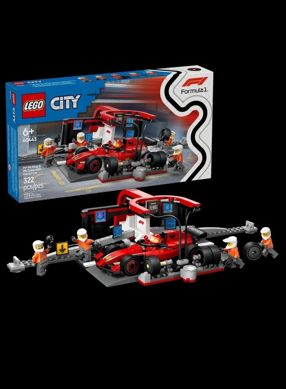 LEGO CITY: F1 Pit Stop & Pit Crew with Ferrari Car (60443)